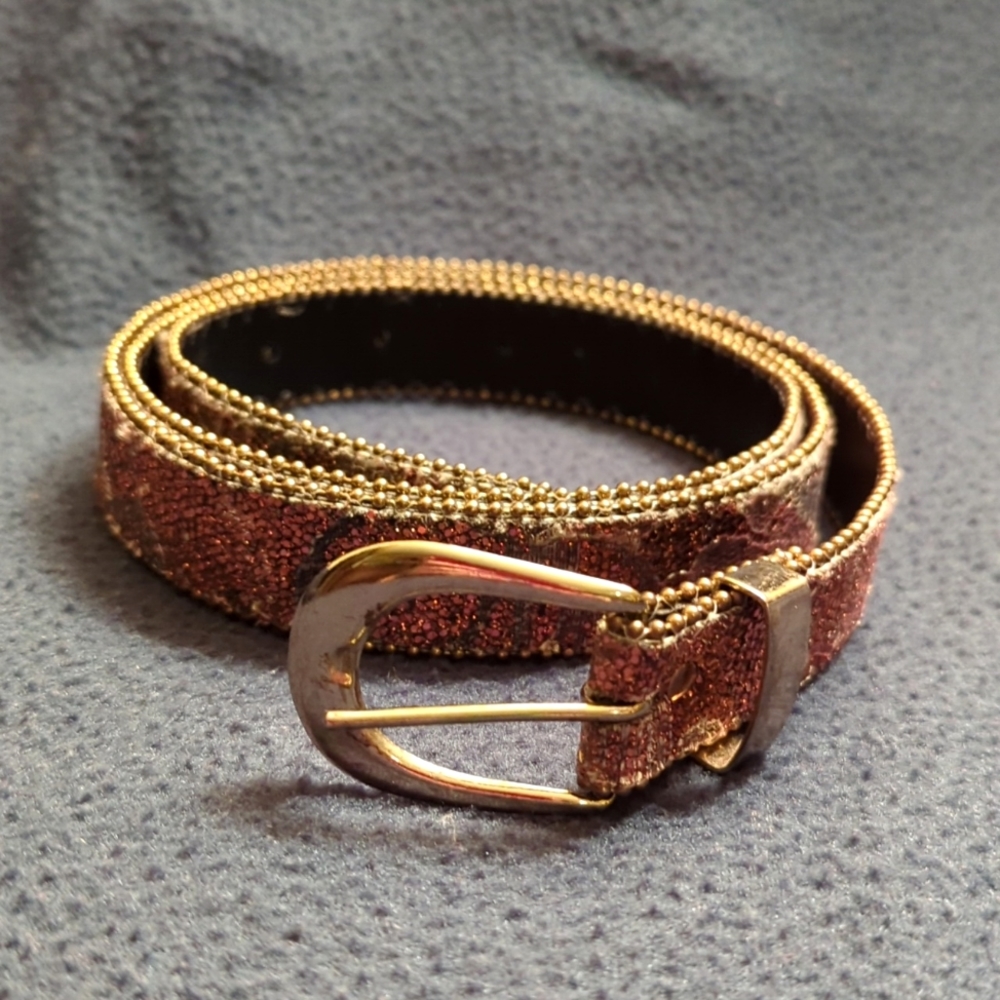 Sequins with fabric belt